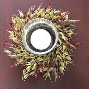 HAND CRAFTED UNIQUE 6” Mini Wreath/Candle Ring